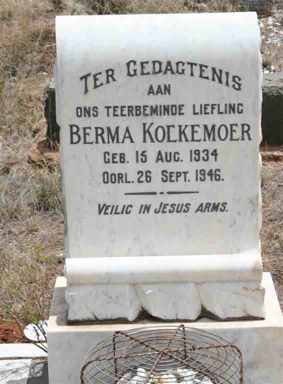 KOEKEMOER Berma 1934-1946
