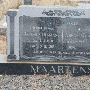 MAARTENS Jacobus Hermanus 1909-1965 &amp; Anna Catharina VAN WYK 1918-