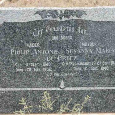 PREEZ Philip Antonie, du 1843-1932 &amp; Susanna Maria REDELINGHUYS 1857-1948