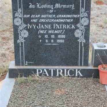 PATRICK Ivy Jane nee WILMOT 1886-1980