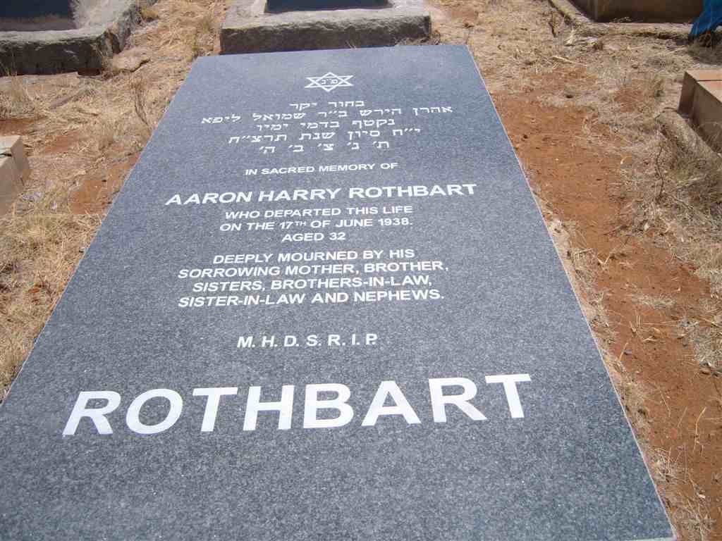 ROTHBART Aaron Harry -1938