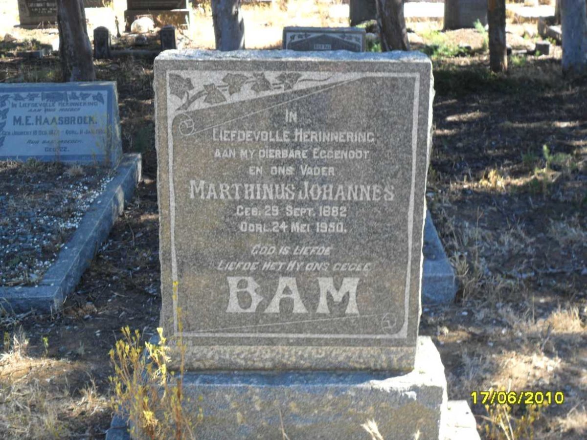 BAM Marthinus Johannes 1882-1950