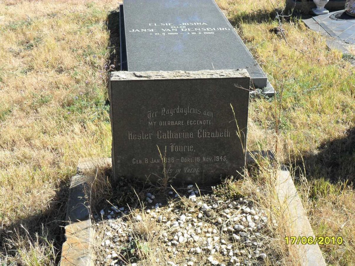 FOURIE Hester Catherina Elizabeth 1896-1945