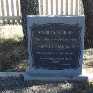 FOURIE Andreas B. 1835-1925 &amp; Isabella  E.M. 1843-1932