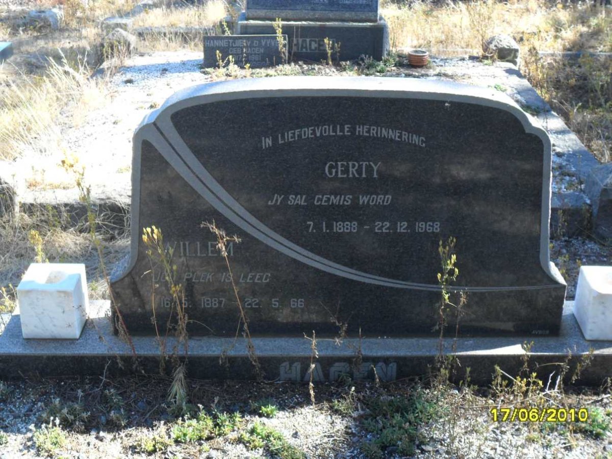 HAGEN Willem 1887-1966 &amp; Gerty 1888-1968