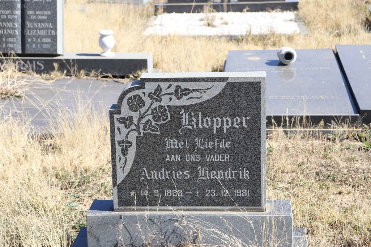 KLOPPER Andries Hendrik 1888-1981