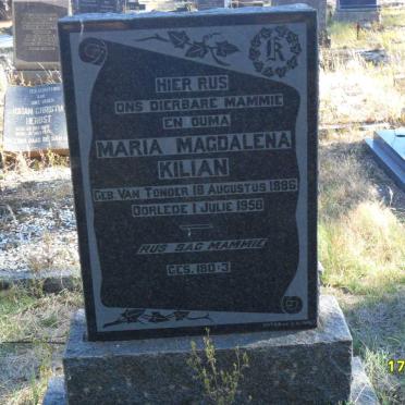 KILIAN Maria Magdalena nee VAN TONDER 1886-1956