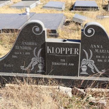 KLOPPER Andries Hendrik 1919- &amp; Anna Maria 1924-1983