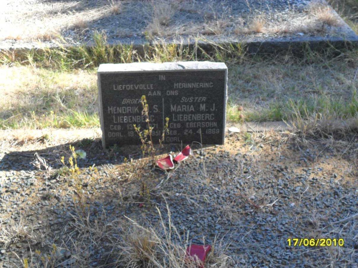 LIEBENBERG Hendrik ? S. 1871-1951 &amp; Maria M.J. EBERSOHN 1869