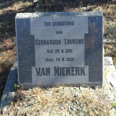 NIEKERK Gerhardus Lourens, van 1881-1930