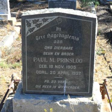 PRINSLOO Paul M. 1905-1937