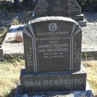 RENSBURG Johannes Frederick, Janse van 1911-1949
