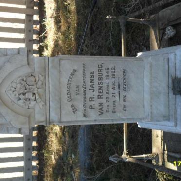 RENSBURG P.R., Janse van 1846-1922