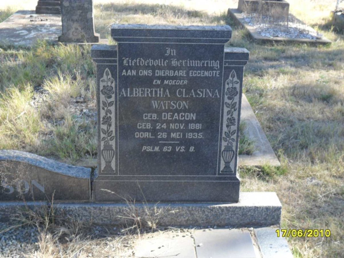 WATSON Albertha Clasina nee DEACON 1881-1935