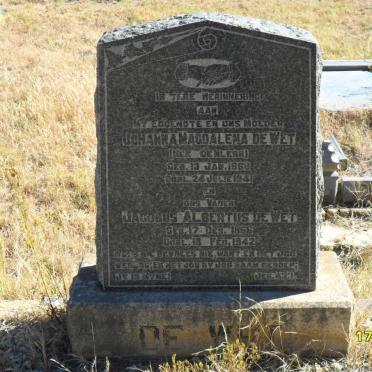 WET Jacobus Albertus, de 1866-1942 &amp; Johanna Magdalena DE KLERK 1868-1941