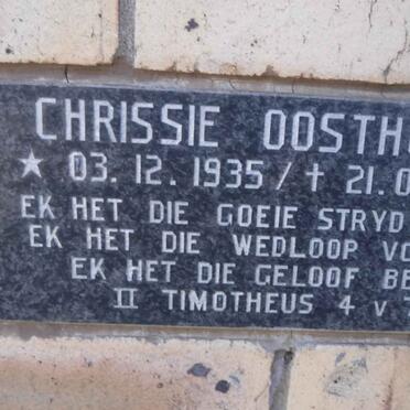 OOSTHUIZEN Chrissie 1935-2005