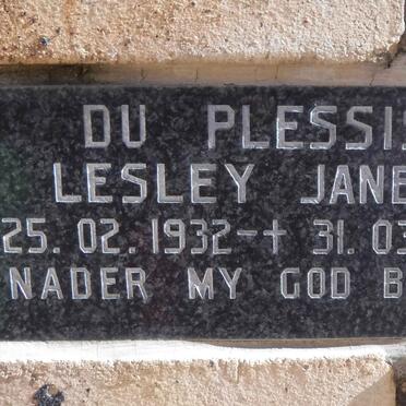 PLESSIS Lesley Janet, du 1932-2006