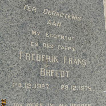 BREEDT Frederik Frans 1927-1975