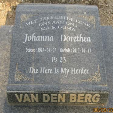 BERG Johanna Dorethea, van den 1917-2010