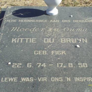 BRUYN Kittie, du nee FICK 1874-1958