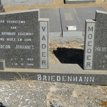 BRIEDENHANN Gideon Johannes 1899-1984 &amp; Wilhelmina Hendrika CRONJE 1909-1994
