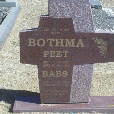 BOTHMA Peet 1928-2006 &amp; Babs 1928-2002