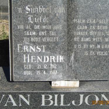 BILJON Ernst Hendrik, van 1912-1987