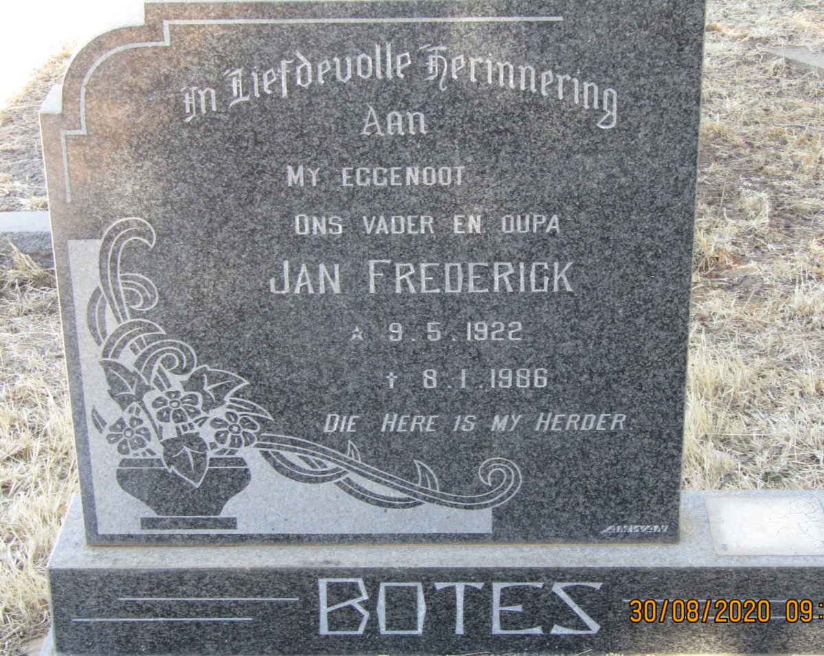 BOTES Jan Frederick 1922-1986