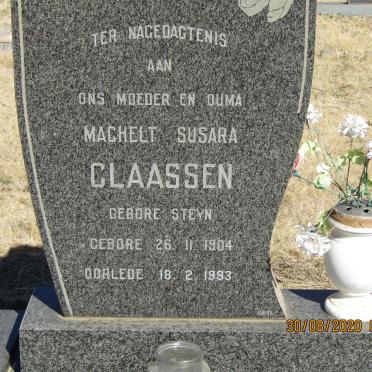 CLAASSEN Machelt Susara nee STEYN 1904-1993