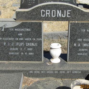 CRONJE P.J.J. 1900-1983 &amp; M.A. 1901-1990