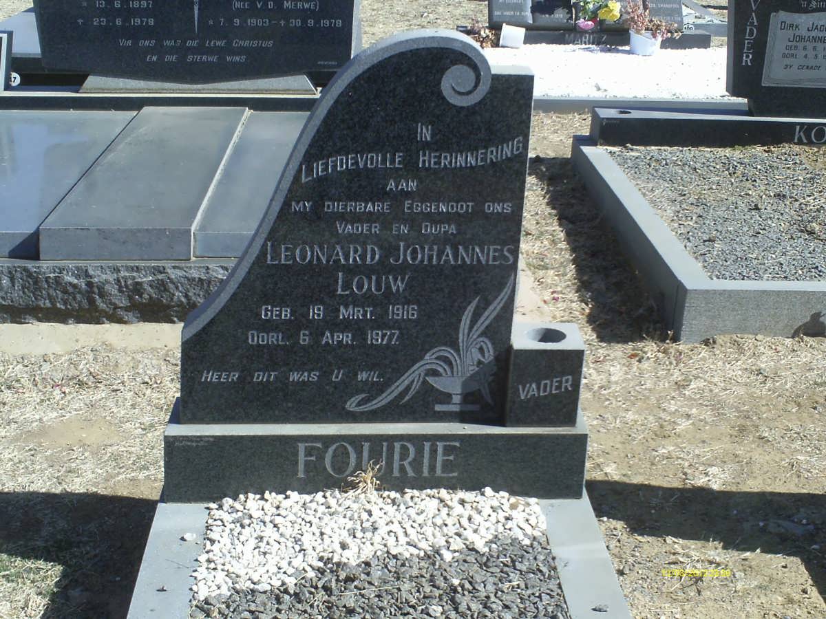 FOURIE Leonard Johannes Louw 1916-1977