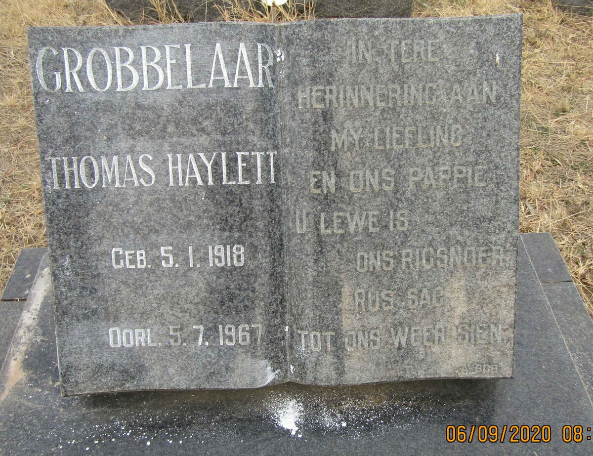 GROBBELAAR Thomas Haylett 1918-1967