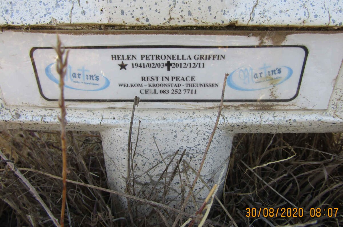 GRIFFIN Helen Petronella 1941-2012