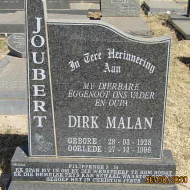 JOUBERT Dirk Malan 1928-1996