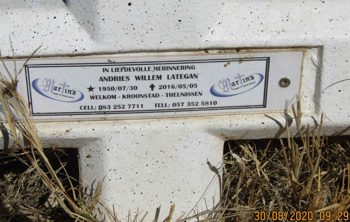 LATEGAN Andries Willem 1950-2016