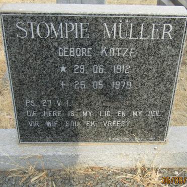 MULLER Stompie nee KOTZE 1912-1979