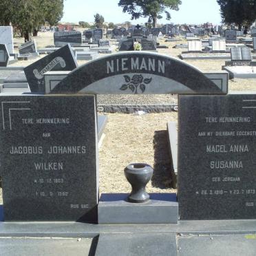 NIEMANN Jacobus Johannes Wilken 1903-1982 &amp; Magel Anna Susanna JORDAAN 1910-1973