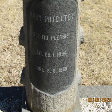 POTGIETER Baby nee DU PLESSIS 1894-1969