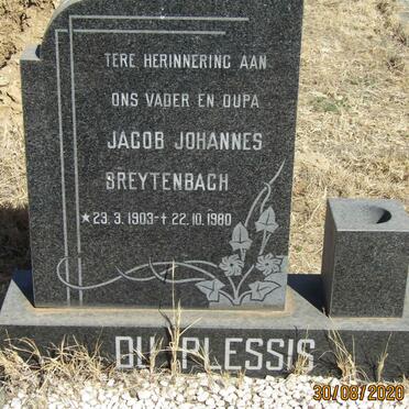 PLESSIS Jacob Johannes Breytenbach, du 1903-1980