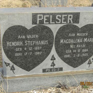 PELSER Hendrik Stephanus 1887-1962 &amp; Magdalena Maria KOTZE 1886-1965