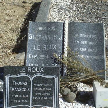 ROUX Stephanus J., le 1909-1961 ::  LE ROUX Thomas Franscois 1941-2004