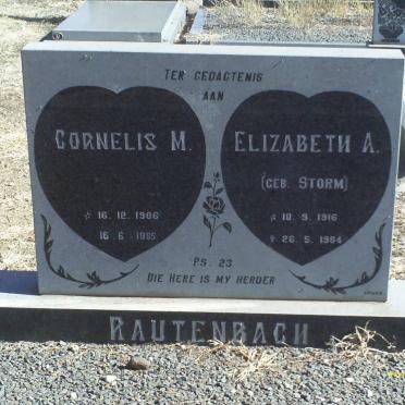 RAUTENBACH Cornelis M. 1906-1985 &amp; Elizabeth A. STORM 1916-1984