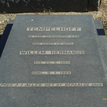 TEMPELHOFF Willem Hermanus 1894-1968