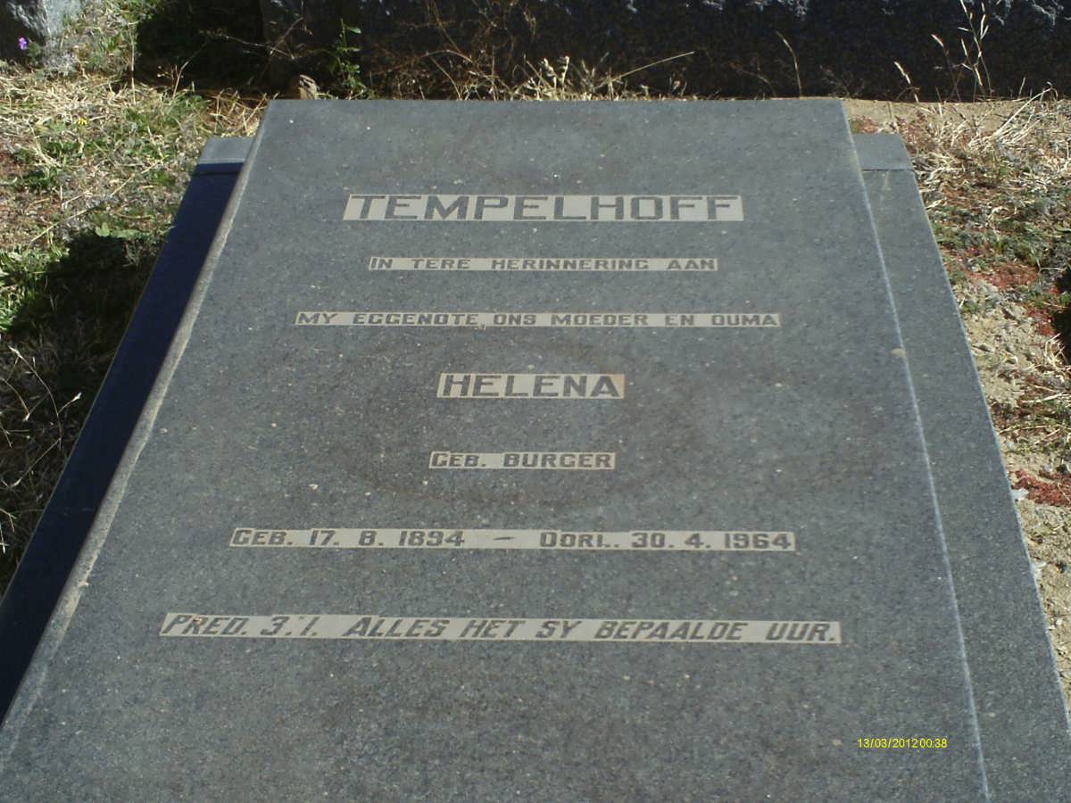TEMPELHOFF Helena nee BURGER 1894-1964