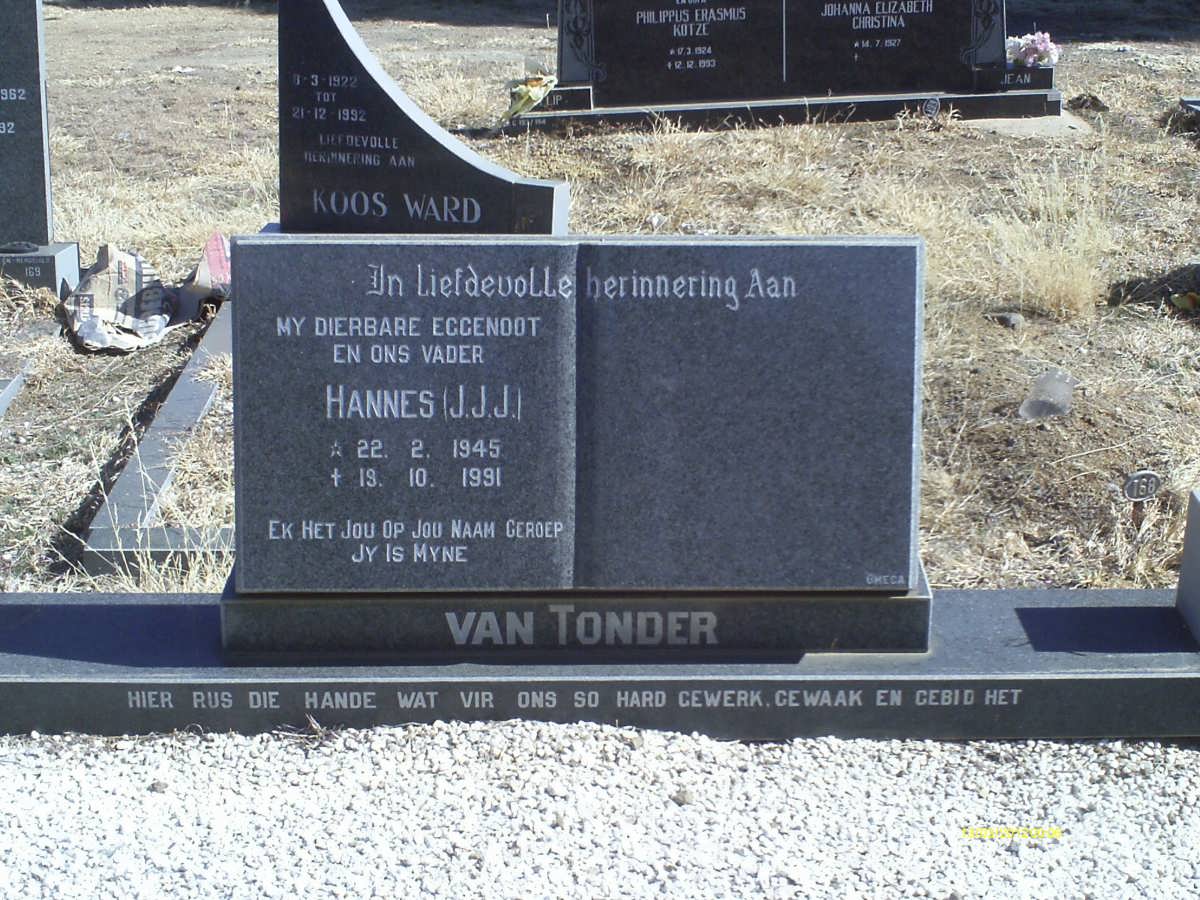 TONDER Hannes J.J.J., van 1945-1991