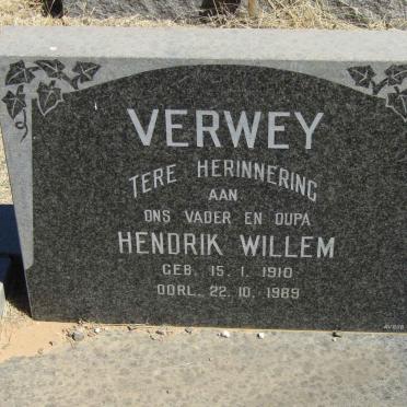 VERWEY Hendrik Willem 1910-1989