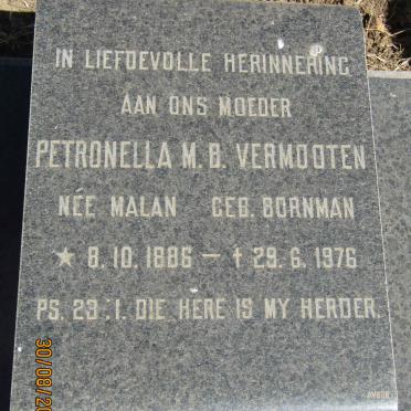 VERMOOTEN Petronella M.B. voorheen MALAN nee BORNMAN 1886-1976