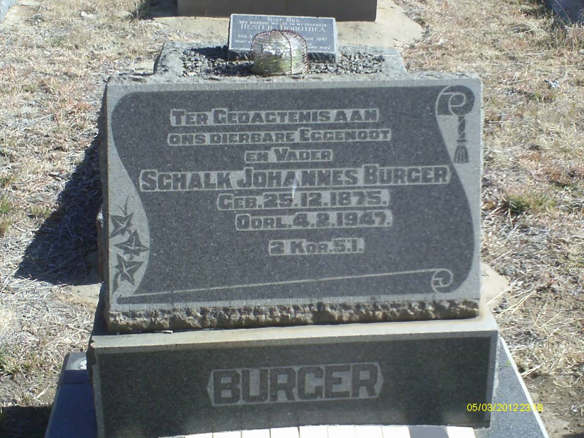 BURGER Schalk Johannes 1875-1947