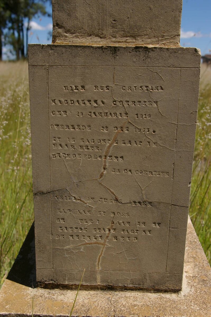 COERTZEN Christina Magdalena 1919-1933