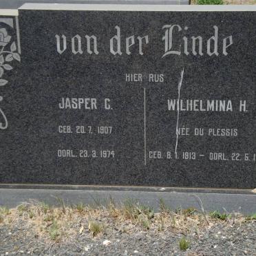 LINDE Jasper C., van der 1907-1974 &amp; Wilhelmina H. DU PLESSIS 1913-1974